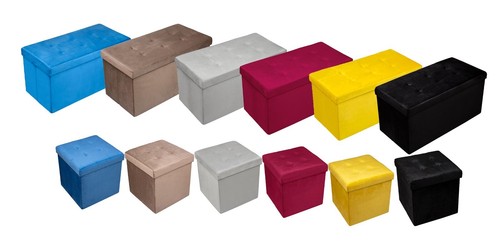 Velvet folding storage bench - velvet,
