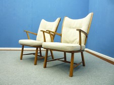 2 Mid Century Cherry Wood Armchairs 1950s Fifties DESIGN