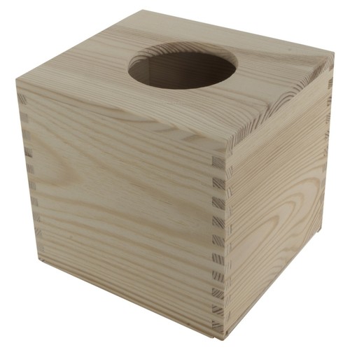 Plain wooden tissue box - wooden, with