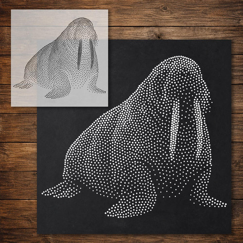Walrus stipple art - walrus,