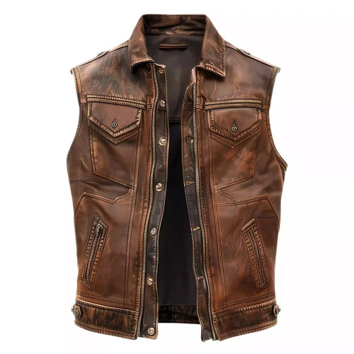 Men brown distressed real - men's,