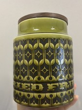 Hornsea Pottery Heirloom Lakeland Green Rare Dried Fruits Jar Caddy Canister