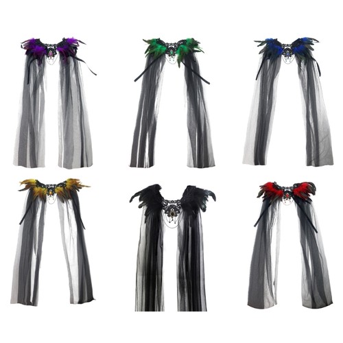 Gothic feather shrug scarf - gothic,