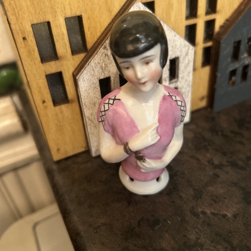 Antique porcelain pin - antique,