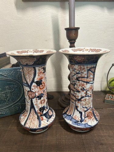 Pair antique handpainted imari - pair,