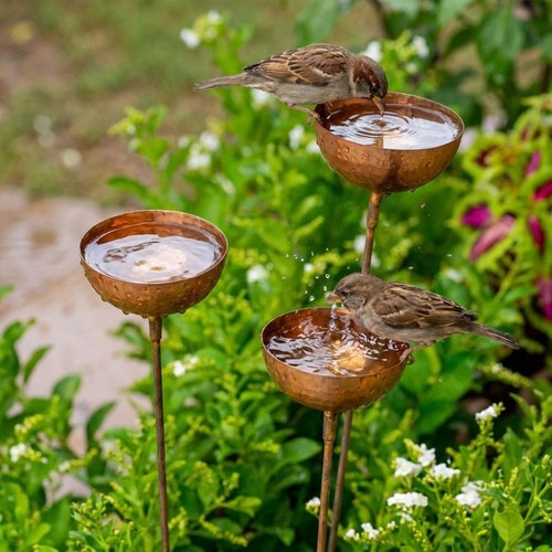 Tier bowl metal bird bath - 3-tier,