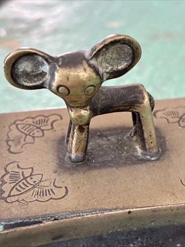 Brass match box holder - brass,