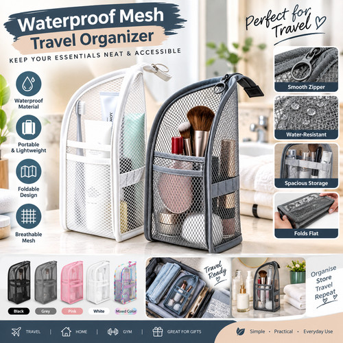 Standing mesh toiletry bag eva - toiletry,