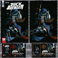 ? DISNEY DUCK AVENGERS #1 DONALD DUCK DELL'OTTO TRADE + VIRGIN SET COA NM /666!