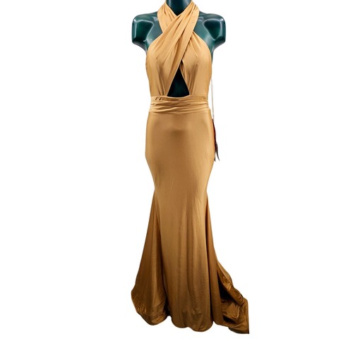 Terani couture cross halter - terani,