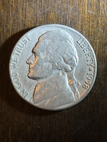 1958 jefferson nickel 5c - nickel,