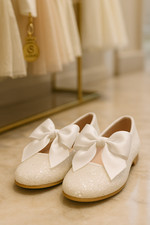 Flower Girls Sparkly Dress Shoes Glitter Mary Jane Flat Pumps Bridesmaid Shoes