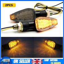 Pair LED Turn Signal Amber Tail Light Blinker Indicator Motorcycle Universal Uk