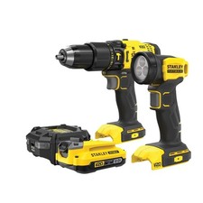 Stanley FatMax V20 18V Cordless Twin Kit drill, flashlight SFMCK210D1Q-GB