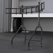 Mokapit Triple Monitor Stand with Locking Wheels For Any Racing Sim Cockpit
