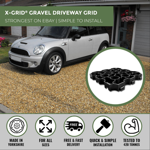 Gravel grid driveway geo - gravel,