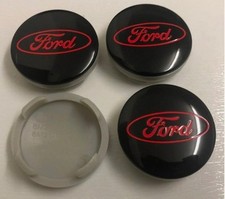 4x FORD Wheel Centre Caps Fits  Most Models FOCUS FIESTA KA 54mm Black Red