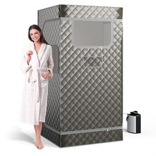 Costway Portable Steam Sauna Home Full Body Sauna Box w/3L Steam Generator