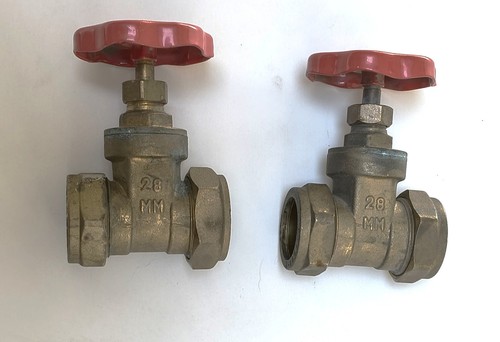 28mm brass gate valves - , x2
