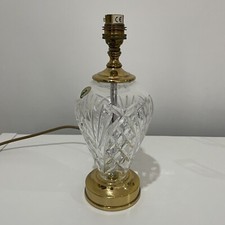 Waterford Cut Crystal Table Lamp Glass & Gold Tone WORKING 28cm