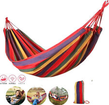 Canvas Cotton Fabric Hammock Swing Bed for Patio Garden Balcony Porch Backyard