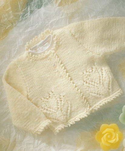 Baby cardigan with flower - cardigan,