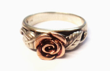 Clogau Silver with Welsh Gold decoration Ladies Ring. uk size K - K 1/2.