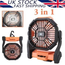 Portable Camping Fan w/ LED Lights, 90°Rotation and 360° Hook Countertop/Hanging