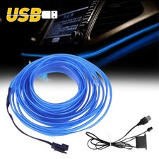 5Meters USB String EL Interior Wire Blue For Strip Light Kit Car For Dash Decor