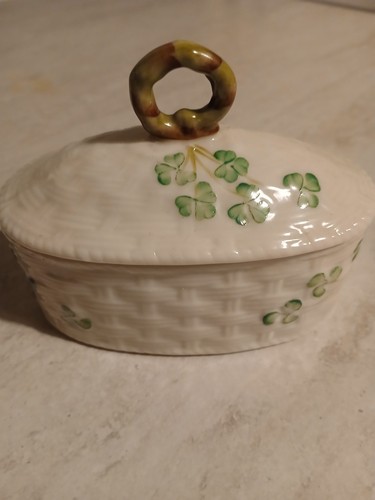 Belleek china basketweave oval - belleek,