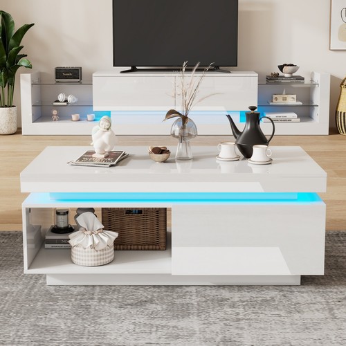 High gloss led coffee table - gloss,