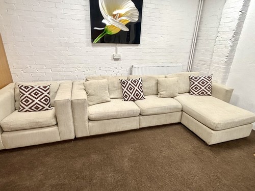 Cream left hand sofa chaise - left, /