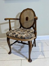 Cane Octagonal Armchair Queen Anne Legs Carver Original FREE POSTAGE 