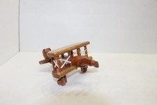 Wood Model Wooden Airplane Bi Plane Aviation Pilot Spinning Propeller Prop 6 1/2