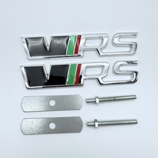 VRS Silver Chrome & Grey Green,Red Front & Rear Badge Grille Tailgate fits skoda