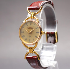 [Near MINT]  Vintage Gucci 6000L 23mm Gold Roman Dial Quartz Women's Watch JAPAN