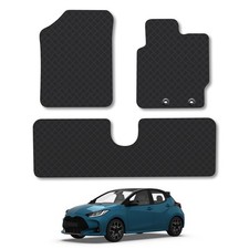 Toyota Yaris (2011-2020) Rubber Car Mats Heavy-Duty Tailored Fit with Clips