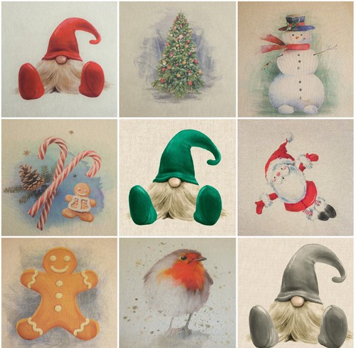 Christmas cushion panels - +, all