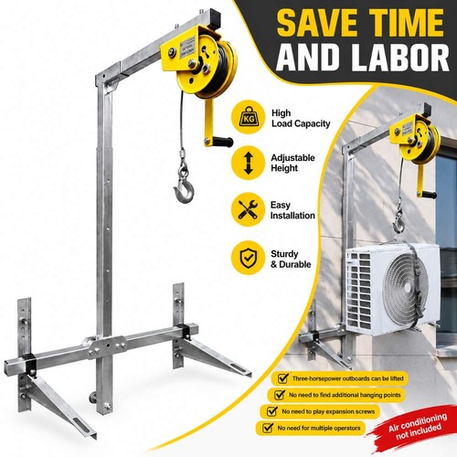 Portable outdoor unit hoist - outdoor,