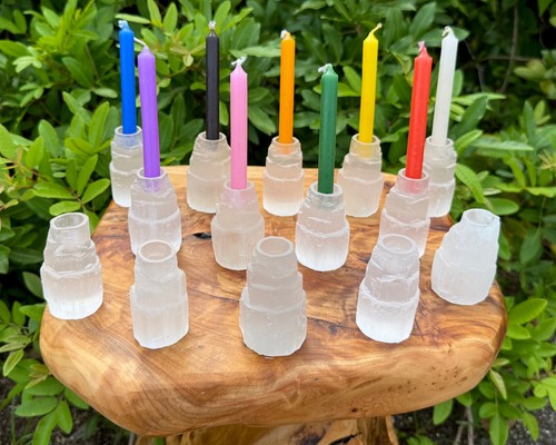 Selenite chime candle - 2",