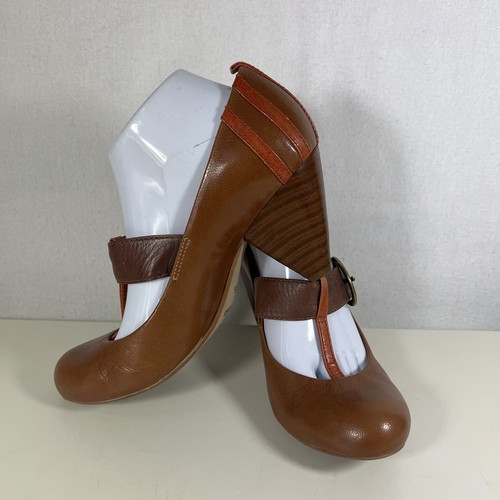 Clarks brown orange leather - orange,