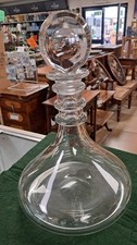 Vintage Crystal Ships Decanter By Royal Brierley With Stopper