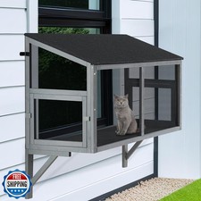 beeNbkks Bug Proof Cat Catio, Window Box Enclosure for Indoor Cats, Wooden Ca