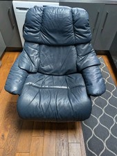 Ekornes Stressless Leather Recliner Chair & Footstool Hunter Green 