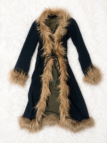 Stunning long denim - , faux