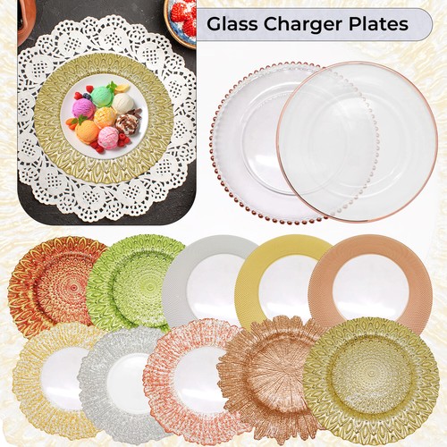 Glass charger plates - plates, 13"