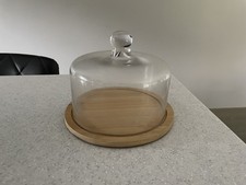 Glass Cloche Dome with Wooden