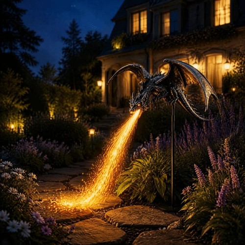 Solar dragon fire garden - fire, light