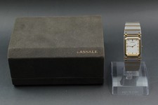 Vintage 1988 [Near MINT Box] SEIKO Lassale 2F50-5950 Tank Qz Ladies Watch JAPAN