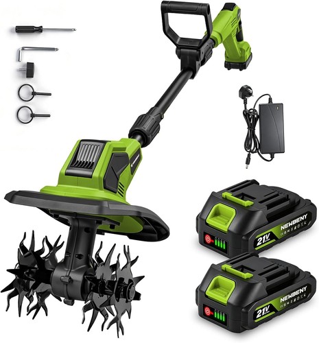 Cordless tiller with x - with,